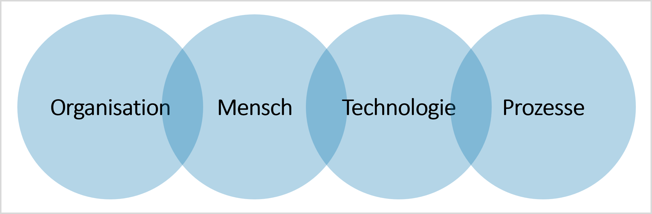 Die vier Dimensionen der Einführung des neuen IT-Arbeitsplatzes.